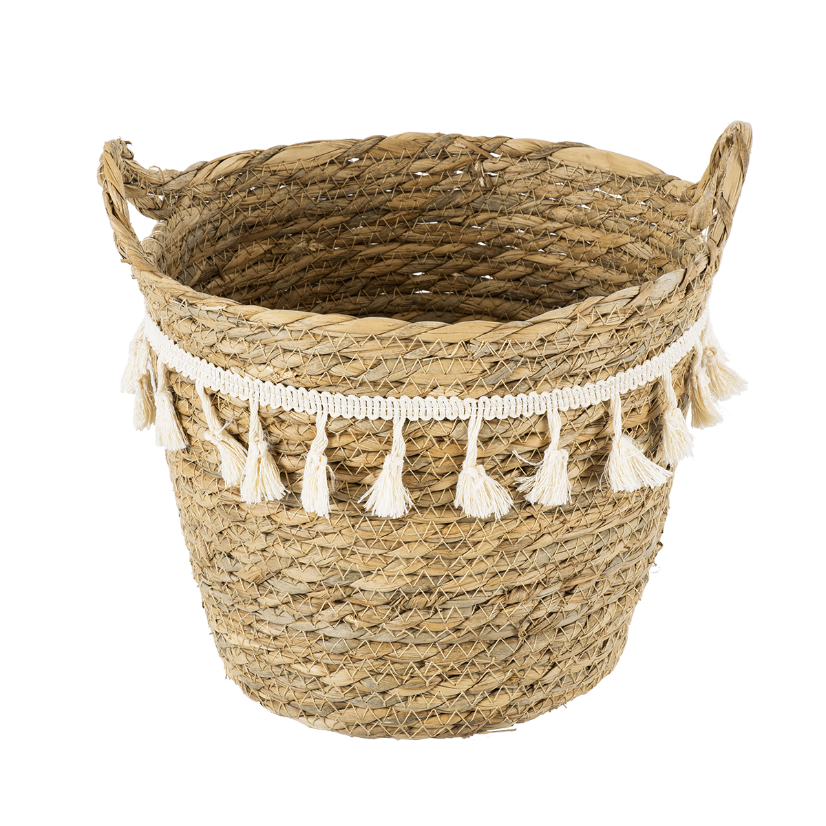 GloboStar® Artificial Garden SANTORINI 20284 Διακοσμητικό Πλεκτό Καλάθι - Κασπώ Γλάστρα - Flower Pot Μπεζ με Μακραμέ Φ20cm x Υ20cm 4 GloboStar® Artificial Garden SANTORINI 20284 Διακοσμητικό Πλεκτό Καλάθι - Κασπώ Γλάστρα - Flower Pot Μπεζ με Μακραμέ Φ20cm x Υ20cm - Image 2