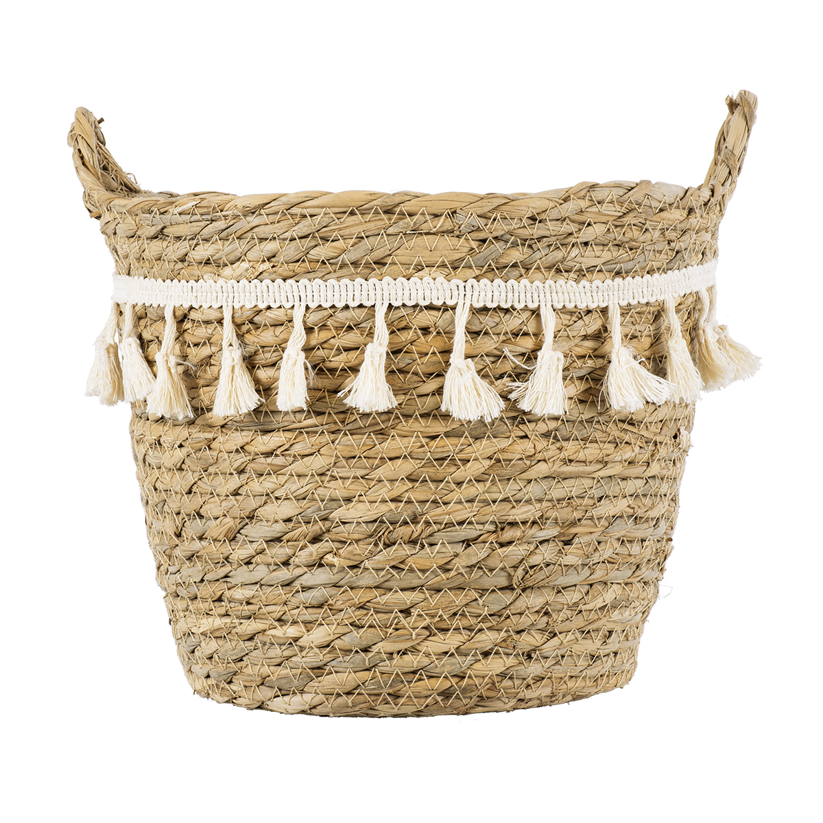 GloboStar® Artificial Garden SANTORINI 20284 Διακοσμητικό Πλεκτό Καλάθι - Κασπώ Γλάστρα - Flower Pot Μπεζ με Μακραμέ Φ20cm x Υ20cm 5 GloboStar® Artificial Garden SANTORINI 20284 Διακοσμητικό Πλεκτό Καλάθι - Κασπώ Γλάστρα - Flower Pot Μπεζ με Μακραμέ Φ20cm x Υ20cm - Image 3