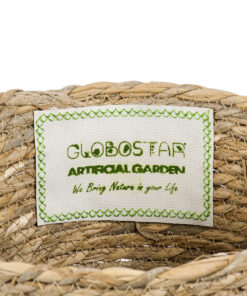 GloboStar® Artificial Garden SANTORINI 20284 Διακοσμητικό Πλεκτό Καλάθι - Κασπώ Γλάστρα - Flower Pot Μπεζ με Μακραμέ Φ20cm x Υ20cm 14 20284 6