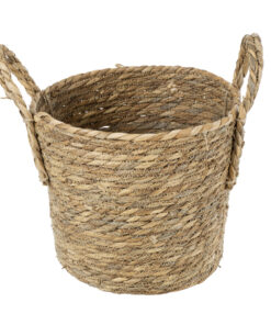 Alternative view of GloboStar® Artificial Garden TINOS 20290 Διακοσμητικό Πλεκτό Καλάθι - Κασπώ Γλάστρα - Flower Pot Μπεζ Φ25cm x Υ20cm