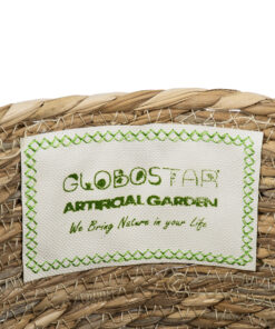 GloboStar® Artificial Garden TINOS 20290 Διακοσμητικό Πλεκτό Καλάθι - Κασπώ Γλάστρα - Flower Pot Μπεζ Φ25cm x Υ20cm 11 20290 6