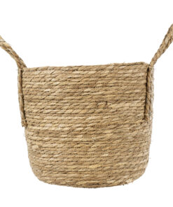 GloboStar® Artificial Garden TINOS 20291 Διακοσμητικό Πλεκτό Καλάθι - Κασπώ Γλάστρα - Flower Pot Μπεζ Φ30cm x Υ27cm 12 20291 4
