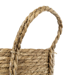 GloboStar® Artificial Garden TINOS 20291 Διακοσμητικό Πλεκτό Καλάθι - Κασπώ Γλάστρα - Flower Pot Μπεζ Φ30cm x Υ27cm 13 20291 5