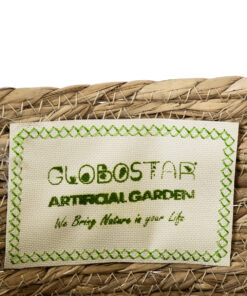 GloboStar® Artificial Garden TINOS 20291 Διακοσμητικό Πλεκτό Καλάθι - Κασπώ Γλάστρα - Flower Pot Μπεζ Φ30cm x Υ27cm 14 20291 6