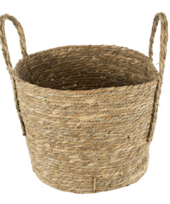 GloboStar® Artificial Garden TINOS 20292 Διακοσμητικό Πλεκτό Καλάθι - Κασπώ Γλάστρα - Flower Pot Μπεζ Φ35cm x Υ30cm 11 20292 3