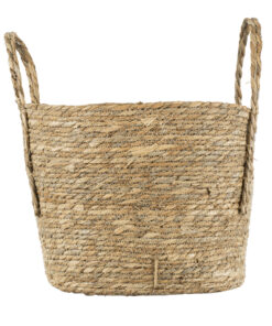 GloboStar® Artificial Garden TINOS 20292 Διακοσμητικό Πλεκτό Καλάθι - Κασπώ Γλάστρα - Flower Pot Μπεζ Φ35cm x Υ30cm 12 20292 4