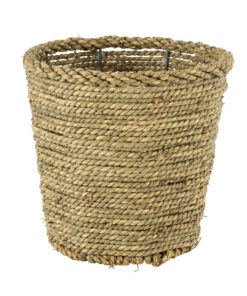 GloboStar® GloboStar® Artificial Garden THASSOS 20294 Διακοσμητικό Πλεκτό Καλάθι - Κασπώ Γλάστρα - Flower Pot Μπεζ με Καφέ Φ26cm x Υ24cm