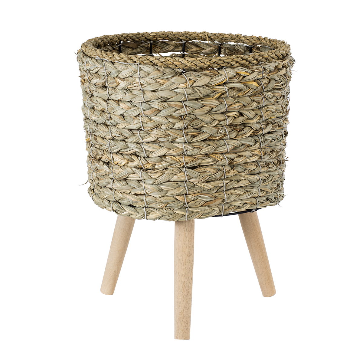 GloboStar® Artificial Garden SKOPELOS 20296 Διακοσμητικό Πλεκτό Καλάθι - Κασπώ Γλάστρα - Flower Pot Μπεζ με Καφέ Φ26cm x Υ36cm 3 GloboStar® GloboStar® Artificial Garden SKOPELOS 20296 Διακοσμητικό Πλεκτό Καλάθι - Κασπώ Γλάστρα - Flower Pot Μπεζ με Καφέ Φ26cm x Υ36cm