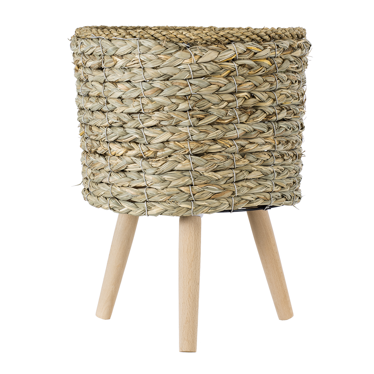 GloboStar® Artificial Garden SKOPELOS 20296 Διακοσμητικό Πλεκτό Καλάθι - Κασπώ Γλάστρα - Flower Pot Μπεζ με Καφέ Φ26cm x Υ36cm 5 GloboStar® Artificial Garden SKOPELOS 20296 Διακοσμητικό Πλεκτό Καλάθι - Κασπώ Γλάστρα - Flower Pot Μπεζ με Καφέ Φ26cm x Υ36cm - Image 3