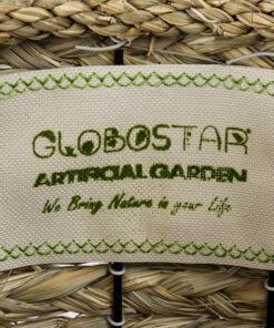 GloboStar® Artificial Garden SKOPELOS 20297 Διακοσμητικό Πλεκτό Καλάθι - Κασπώ Γλάστρα - Flower Pot Μπεζ με Καφέ Φ26cm x Υ44cm 15 20297 7