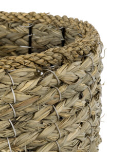 GloboStar® Artificial Garden SKOPELOS 20298 Διακοσμητικό Πλεκτό Καλάθι - Κασπώ Γλάστρα - Flower Pot Μπεζ με Καφέ Φ26cm x Υ55cm 15 20298 5