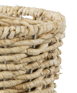 GloboStar® Artificial Garden LIMNOS 20299 Διακοσμητικό Πλεκτό Καλάθι - Κασπώ Γλάστρα - Flower Pot Μπεζ Φ26cm x Υ42cm 13 20299 5