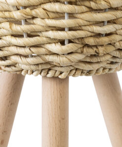 GloboStar® Artificial Garden LIMNOS 20299 Διακοσμητικό Πλεκτό Καλάθι - Κασπώ Γλάστρα - Flower Pot Μπεζ Φ26cm x Υ42cm 14 20299 6