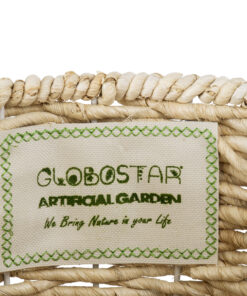GloboStar® Artificial Garden LIMNOS 20299 Διακοσμητικό Πλεκτό Καλάθι - Κασπώ Γλάστρα - Flower Pot Μπεζ Φ26cm x Υ42cm 15 20299 7