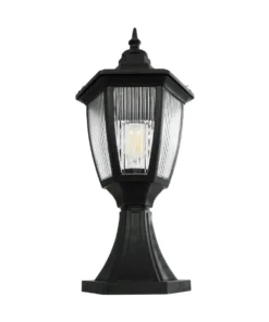 GloboStar® ENGLAND 202-0009 Vintage Επιδαπέδιο Φωτιστικό Φαναράκι Μονόφωτο 1 x E27 IP44 Μαύρο & Διάφανο Πλαστικό - Μ20 x Π20 x Υ45cm 12 202 0009 4
