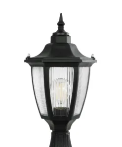 GloboStar® ENGLAND 202-0009 Vintage Επιδαπέδιο Φωτιστικό Φαναράκι Μονόφωτο 1 x E27 IP44 Μαύρο & Διάφανο Πλαστικό - Μ20 x Π20 x Υ45cm 14 202 0009 6