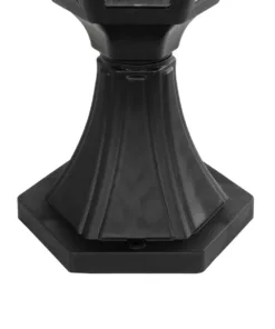 GloboStar® ENGLAND 202-0009 Vintage Επιδαπέδιο Φωτιστικό Φαναράκι Μονόφωτο 1 x E27 IP44 Μαύρο & Διάφανο Πλαστικό - Μ20 x Π20 x Υ45cm 15 202 0009 7