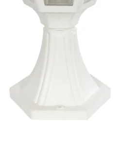 GloboStar® ENGLAND 202-0010 Vintage Επιδαπέδιο Φωτιστικό Φαναράκι Μονόφωτο 1 x E27 IP44 Λευκό & Διάφανο Πλαστικό - Μ20 x Π20 x Υ45cm 15 202 0010 7