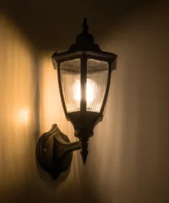 Alternative view of GloboStar® ENGLAND 202-0011 Vintage Επιτοίχιο Φωτιστικό Φαναράκι Μονόφωτο 1 x E27 IP44 Μαύρο Πλαστικό - Μ20 x Π20 x Υ30cm