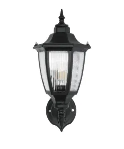 GloboStar® ENGLAND 202-0011 Vintage Επιτοίχιο Φωτιστικό Φαναράκι Μονόφωτο 1 x E27 IP44 Μαύρο Πλαστικό - Μ20 x Π20 x Υ30cm 10 202 0011 3