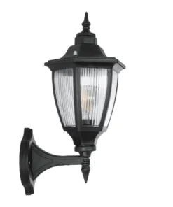GloboStar® ENGLAND 202-0011 Vintage Επιτοίχιο Φωτιστικό Φαναράκι Μονόφωτο 1 x E27 IP44 Μαύρο Πλαστικό - Μ20 x Π20 x Υ30cm 11 202 0011 4