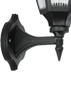 GloboStar® ENGLAND 202-0011 Vintage Επιτοίχιο Φωτιστικό Φαναράκι Μονόφωτο 1 x E27 IP44 Μαύρο Πλαστικό - Μ20 x Π20 x Υ30cm 13 202 0011 5