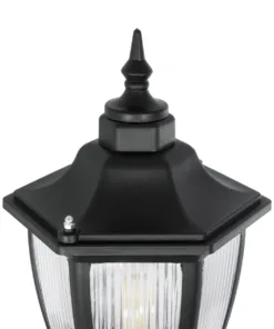 GloboStar® ENGLAND 202-0011 Vintage Επιτοίχιο Φωτιστικό Φαναράκι Μονόφωτο 1 x E27 IP44 Μαύρο Πλαστικό - Μ20 x Π20 x Υ30cm 12 202 0011 6