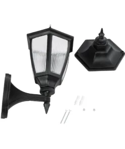 GloboStar® ENGLAND 202-0011 Vintage Επιτοίχιο Φωτιστικό Φαναράκι Μονόφωτο 1 x E27 IP44 Μαύρο Πλαστικό - Μ20 x Π20 x Υ30cm 14 202 0011 7