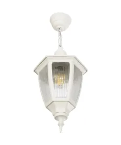 GLOBOSTAR® ENGLAND 202-0014 Vintage Κρεμαστό Φωτιστικό Οροφής με Ντουί 1 x E27 AC 220-240V IP44 - Λευκό - Μ20 x Π20 x Υ35cm 12 202 0014 4