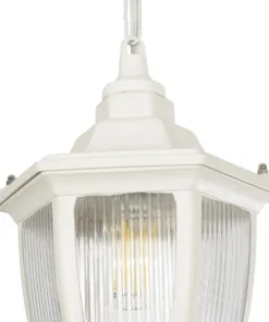 GLOBOSTAR® ENGLAND 202-0014 Vintage Κρεμαστό Φωτιστικό Οροφής με Ντουί 1 x E27 AC 220-240V IP44 - Λευκό - Μ20 x Π20 x Υ35cm 14 202 0014 6