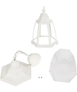 GLOBOSTAR® ENGLAND 202-0014 Vintage Κρεμαστό Φωτιστικό Οροφής με Ντουί 1 x E27 AC 220-240V IP44 - Λευκό - Μ20 x Π20 x Υ35cm 16 202 0014 8