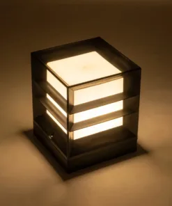 Alternative view of GloboStar® ENGLAND 202-0018 Μοντέρνο Επιδαπέδιο Φωτιστικό Μονόφωτο 1 x E27 IP44 Μαύρο Πλαστικό - Μ22 x Π22 x Υ27cm