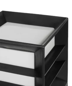 GloboStar® ENGLAND 202-0018 Μοντέρνο Επιδαπέδιο Φωτιστικό Μονόφωτο 1 x E27 IP44 Μαύρο Πλαστικό - Μ22 x Π22 x Υ27cm 14 202 0018 6