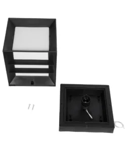 GloboStar® ENGLAND 202-0018 Μοντέρνο Επιδαπέδιο Φωτιστικό Μονόφωτο 1 x E27 IP44 Μαύρο Πλαστικό - Μ22 x Π22 x Υ27cm 16 202 0018 8