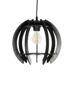 GLOBOSTAR® VIVIDUS 202-0028 Μοντέρνο Κρεμαστό Φωτιστικό Οροφής με Ντουί 1 x E27 AC 220-240V IP20 - Μαύρο - Μ30 x Π30 x Υ70cm 14 202 0028 4