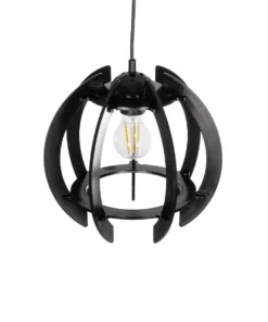 GLOBOSTAR® VIVIDUS 202-0028 Μοντέρνο Κρεμαστό Φωτιστικό Οροφής με Ντουί 1 x E27 AC 220-240V IP20 - Μαύρο - Μ30 x Π30 x Υ70cm 16 202 0028 6