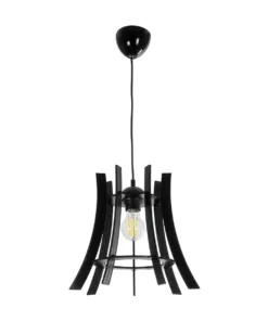 GLOBOSTAR® VIVIDUS 202-0029 Μοντέρνο Κρεμαστό Φωτιστικό Οροφής με Ντουί 1 x E27 AC 220-240V IP20 - Μαύρο - Μ30 x Π30 x Υ70cm 13 202 0029 3