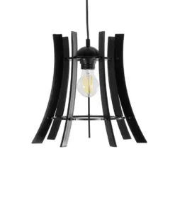 GLOBOSTAR® VIVIDUS 202-0029 Μοντέρνο Κρεμαστό Φωτιστικό Οροφής με Ντουί 1 x E27 AC 220-240V IP20 - Μαύρο - Μ30 x Π30 x Υ70cm 14 202 0029 4