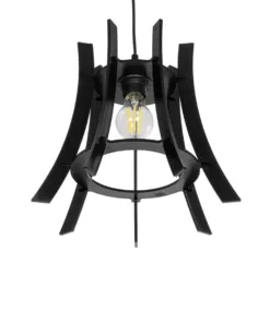 GLOBOSTAR® VIVIDUS 202-0029 Μοντέρνο Κρεμαστό Φωτιστικό Οροφής με Ντουί 1 x E27 AC 220-240V IP20 - Μαύρο - Μ30 x Π30 x Υ70cm 15 202 0029 5