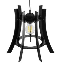 GLOBOSTAR® VIVIDUS 202-0029 Μοντέρνο Κρεμαστό Φωτιστικό Οροφής με Ντουί 1 x E27 AC 220-240V IP20 - Μαύρο - Μ30 x Π30 x Υ70cm 16 202 0029 6