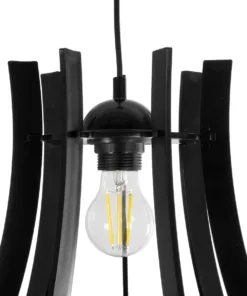 GLOBOSTAR® VIVIDUS 202-0029 Μοντέρνο Κρεμαστό Φωτιστικό Οροφής με Ντουί 1 x E27 AC 220-240V IP20 - Μαύρο - Μ30 x Π30 x Υ70cm 17 202 0029 7