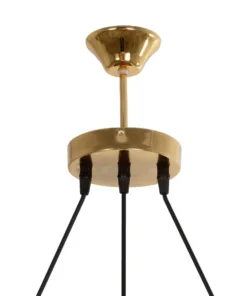 GLOBOSTAR® PLEX 202-0036 Μοντέρνο Κρεμαστό Φωτιστικό Οροφής με Ντουί 3 x E27 AC 220-240V IP20 - Χρυσό & Διάφανο - Μ56 x Π17 x Υ24cm 19 202 0036 9