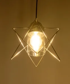 Alternative view of GLOBOSTAR® PLEX 202-0038 Μοντέρνο Κρεμαστό Φωτιστικό Οροφής με Ντουί 1 x E27 AC 220-240V IP20 - Ασημί & Διάφανο - Μ25 x Π25 x Υ23cm