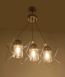 Alternative view of GLOBOSTAR® PLEX 202-0039 Μοντέρνο Κρεμαστό Φωτιστικό Οροφής με Ντουί 3 x E27 AC 220-240V IP20 - Ασημί & Διάφανο - Μ56 x Π17 x Υ24cm