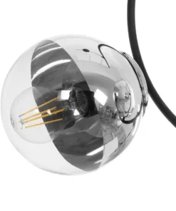 GLOBOSTAR® CITY 202-0041 Μοντέρνο Κρεμαστό Φωτιστικό Οροφής με Ντουί 3 x E27 AC 220-240V IP20 - Μαύρο, Ασημί & Διάφανο - Μ60 x Π35 x Υ50cm 17 202 0041 7