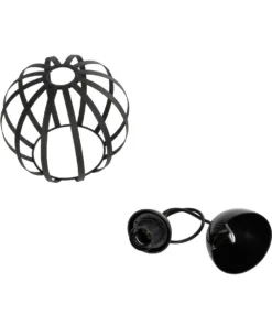 GLOBOSTAR® LUSE 202-0048 Μοντέρνο Κρεμαστό Φωτιστικό Οροφής με Ντουί 1 x E27 AC 220-240V IP20 - Μαύρο - Μ21 x Π21 x Υ23cm 20 202 0048 10