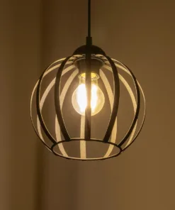 Alternative view of GLOBOSTAR® LUSE 202-0048 Μοντέρνο Κρεμαστό Φωτιστικό Οροφής με Ντουί 1 x E27 AC 220-240V IP20 - Μαύρο - Μ21 x Π21 x Υ23cm