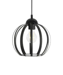 GLOBOSTAR® LUSE 202-0048 Μοντέρνο Κρεμαστό Φωτιστικό Οροφής με Ντουί 1 x E27 AC 220-240V IP20 - Μαύρο - Μ21 x Π21 x Υ23cm 14 202 0048 4