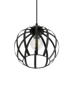 GLOBOSTAR® LUSE 202-0048 Μοντέρνο Κρεμαστό Φωτιστικό Οροφής με Ντουί 1 x E27 AC 220-240V IP20 - Μαύρο - Μ21 x Π21 x Υ23cm 15 202 0048 5