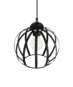 GLOBOSTAR® LUSE 202-0048 Μοντέρνο Κρεμαστό Φωτιστικό Οροφής με Ντουί 1 x E27 AC 220-240V IP20 - Μαύρο - Μ21 x Π21 x Υ23cm 16 202 0048 6